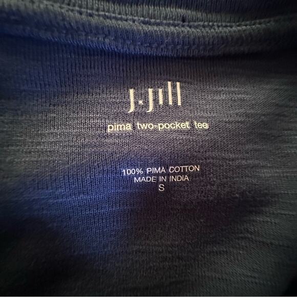 J. Jill Pima 2-pocket Soft Tee Blue 3/4 Sleeves Women's sz Small - Picture 3 of 7
